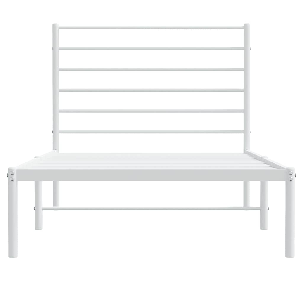 vidaXL Metal Bed Frame without Mattress with Headboard White 80x200cm 6