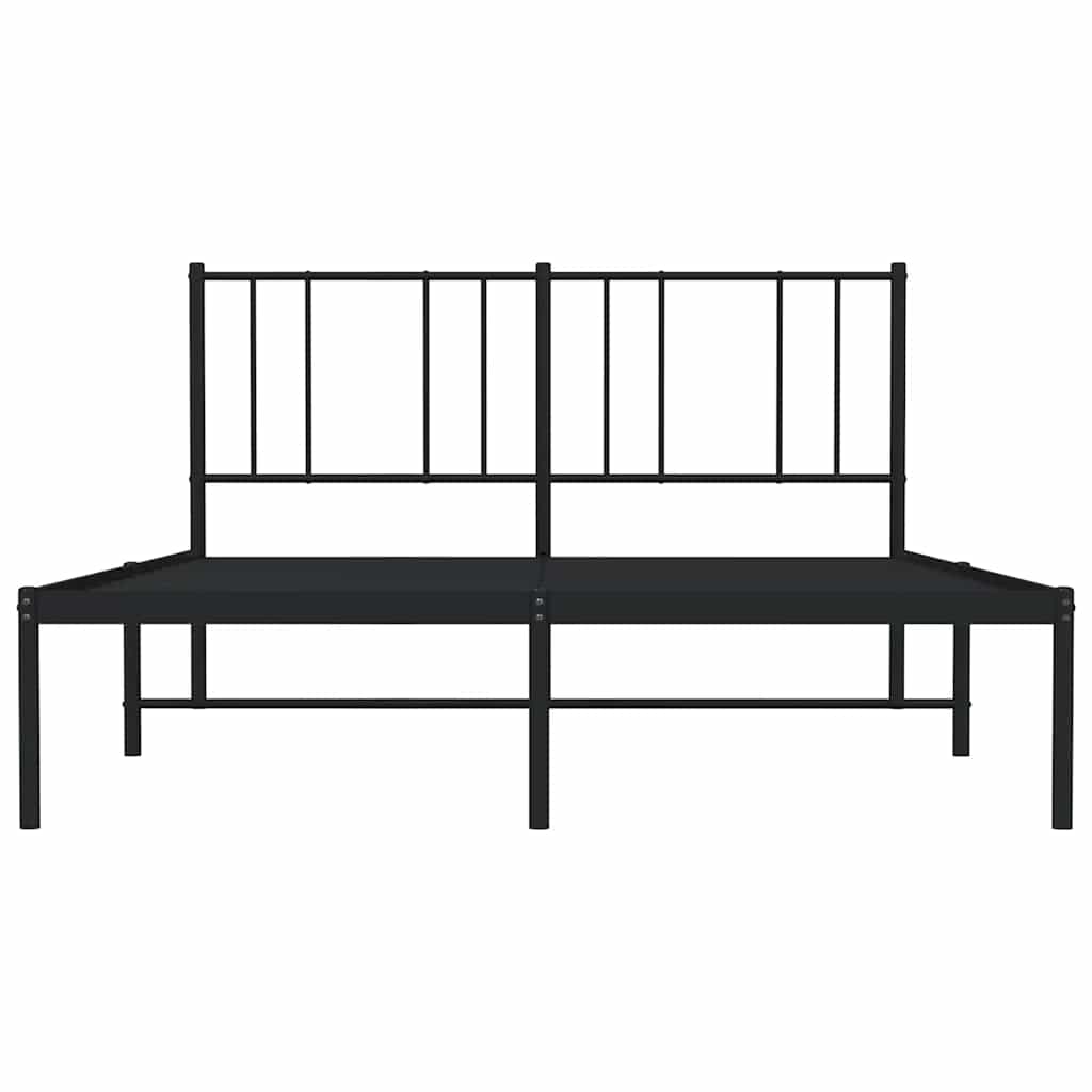 vidaXL Metal Bed Frame without Mattress with Headboard Black 120x200cm 6