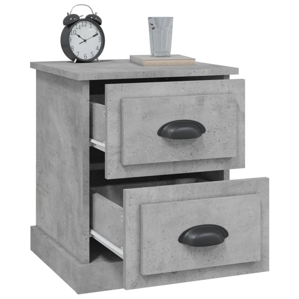 vidaXL Bedside Cabinets 2 pcs Concrete Grey 39x39x47.5 cm Engineered Wood 6