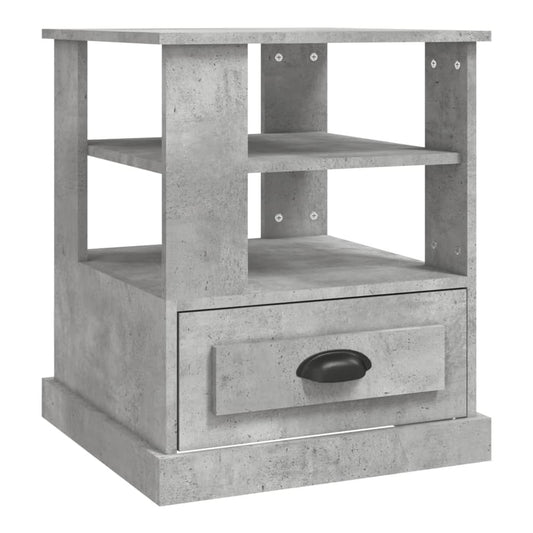 Side Table 50x50x60 cm Engineered Wood Concrete grey