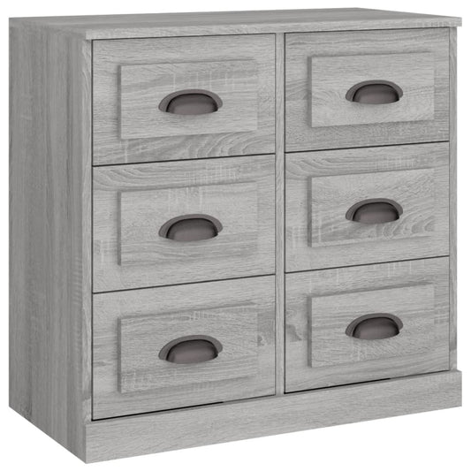 vidaXL Sideboard Grey Sonoma 70x35.5x67.5 cm Engineered Wood 2