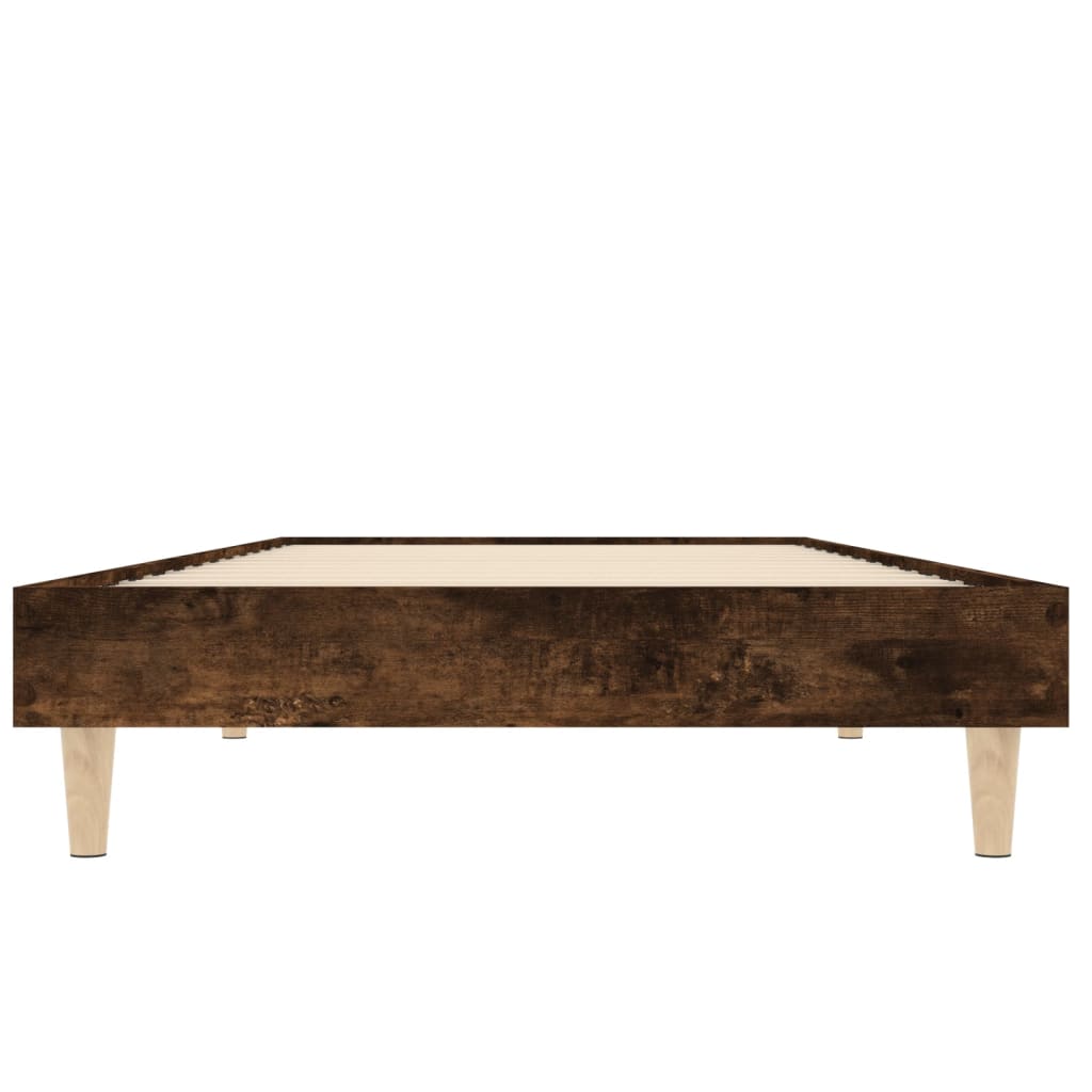 vidaXL Bed Frame without Mattress Smoked Oak 75x190 cm Small Single Engineered Wood 6