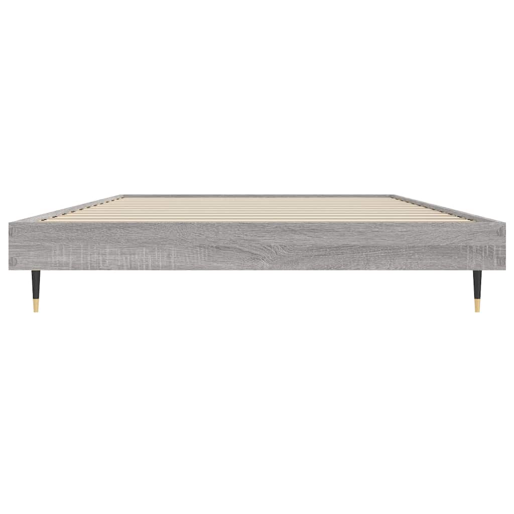 vidaXL Bed Frame without Mattress Grey Sonoma 90x190 cm Single Engineered Wood 6