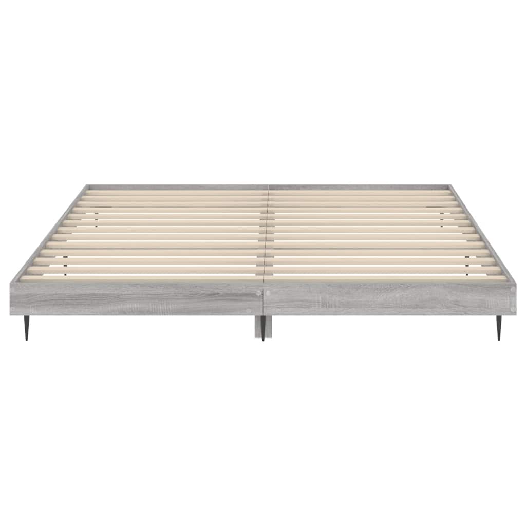vidaXL Bed Frame without Mattress Grey Sonoma 120x200 cm Engineered Wood 6