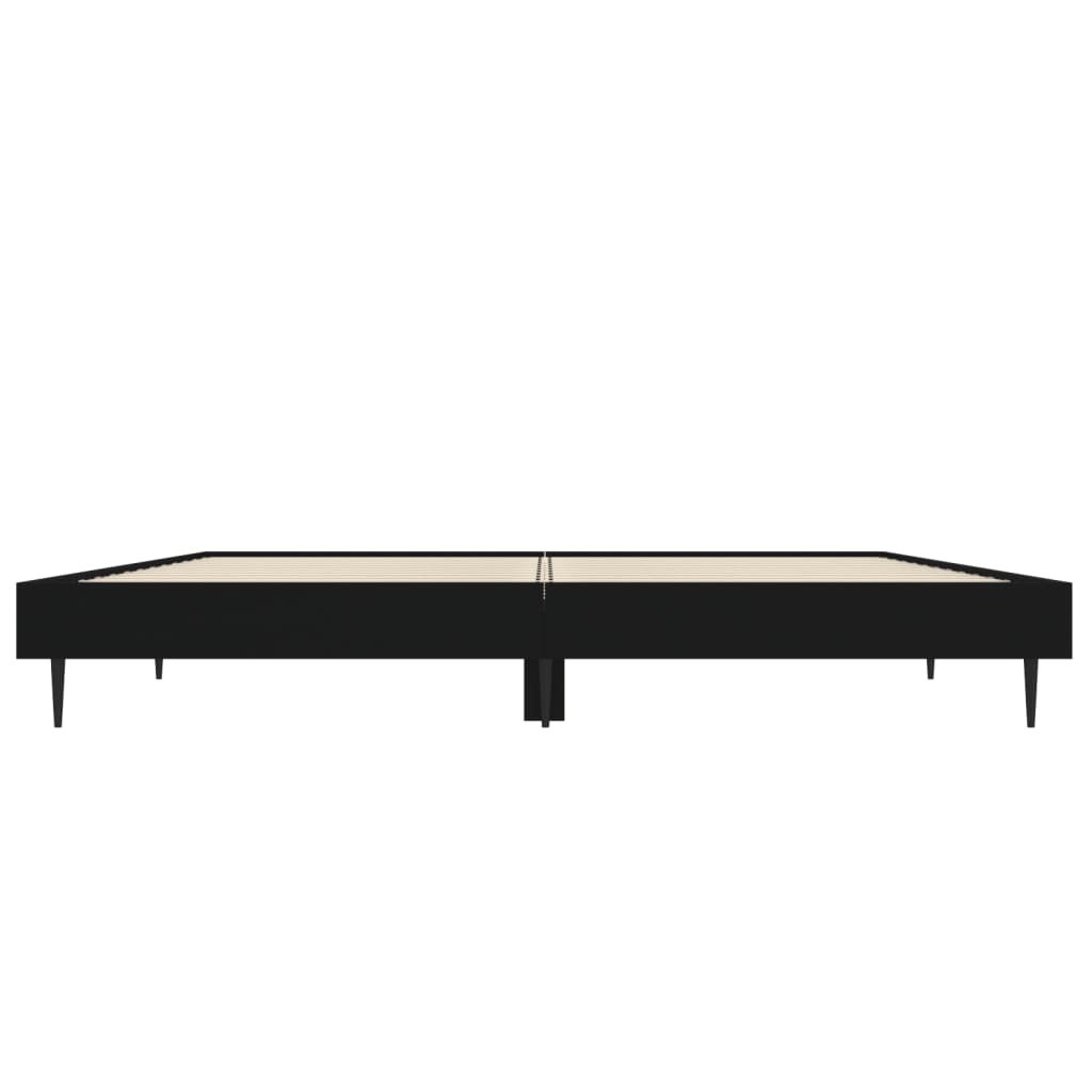 vidaXL Bed Frame without Mattress Black 120x190 cm Small Double Engineered Wood 6