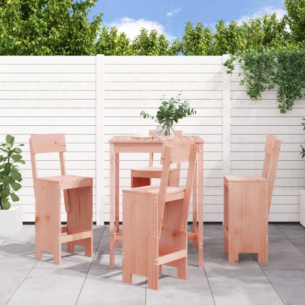 5 Piece Garden Bar Set Solid Wood Pine Natural douglas