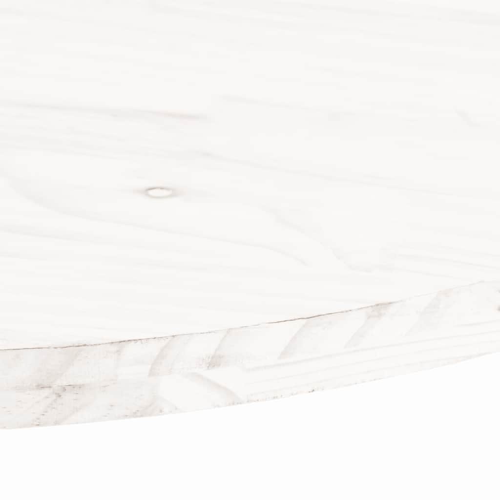 vidaXL Table Top White 100x50x2.5 cm Solid Wood Pine Oval 6