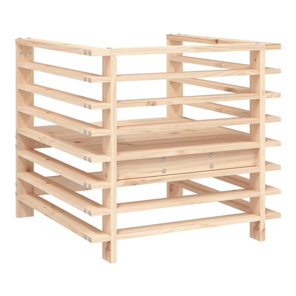 Garden Chairs 2 pcs Solid Wood Pine Armchair (2 pcs) Natural pine