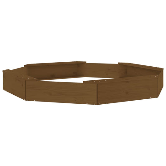vidaXL Sandbox with Seats Honey Brown Octagon Solid Wood Pine 2