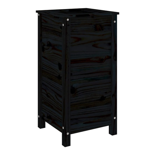 Garden Planter Solid Wood Pine Depth 40 cm Height 78 cm Black pine