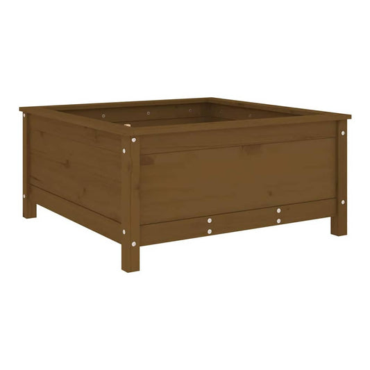 Garden Planter 82,5x82,5x39 cm Solid Wood Pine Depth 82.5 cm Honey brown pine