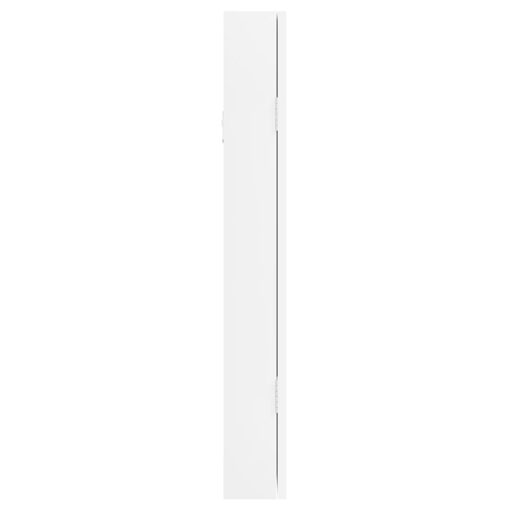 vidaXL Mirror Jewellery Cabinet Wall Mounted White 30x8.5x67 cm 6