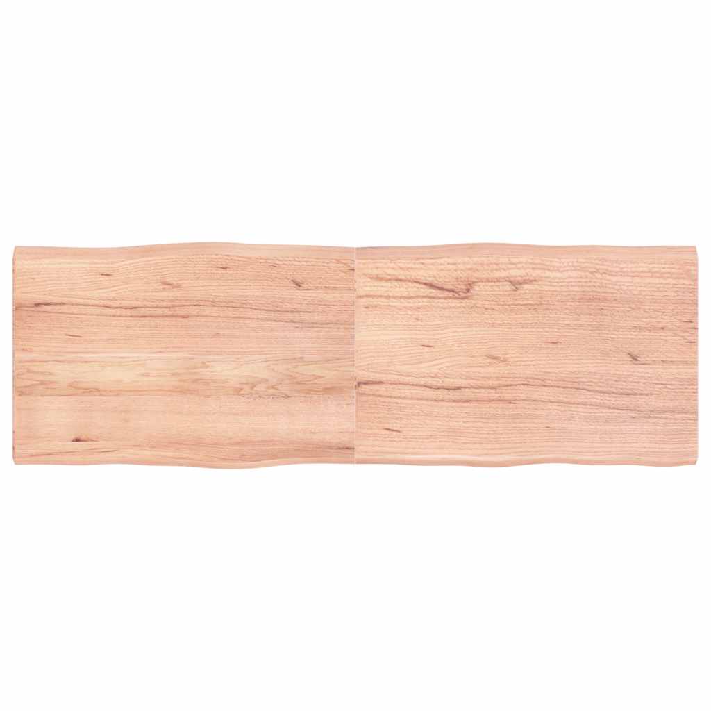 vidaXL Table Top Solid Wood Oak Live Edge Light Brown Depth 60 cm
