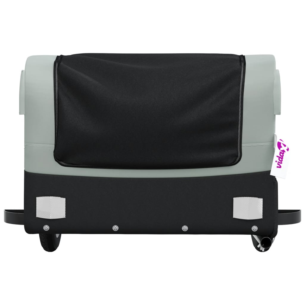 vidaXL Bike Trailer Black and Grey 30 kg Iron 6