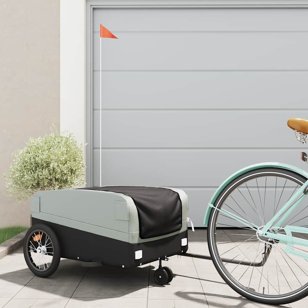 vidaXL Bike Trailer Black and 45 kg Iron Width 138 cm
