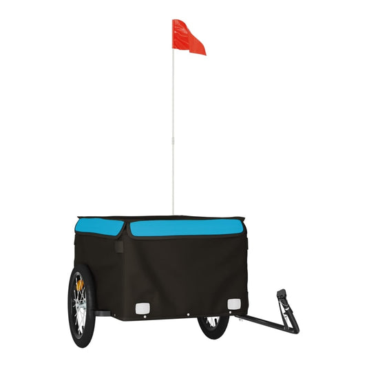 Bike Trailer Black and 45 kg Iron Height 52 cm Blue 124 cm 62.5 cm