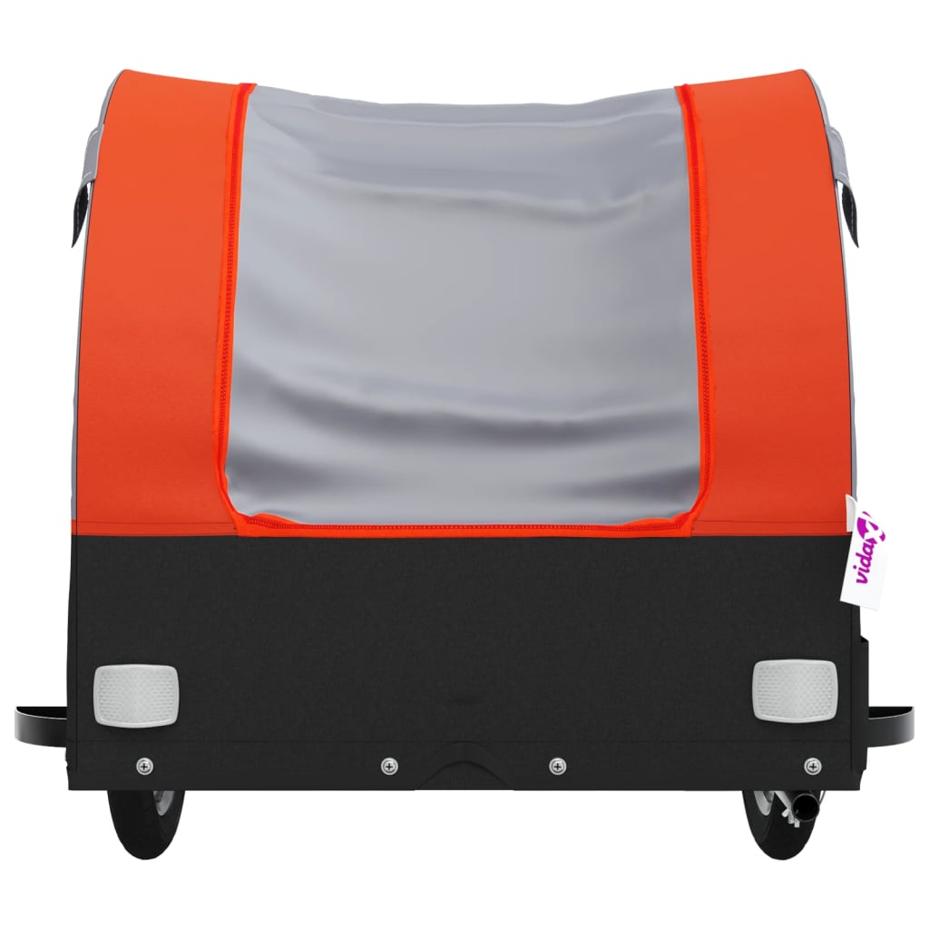 vidaXL Bike Trailer Black and Orange 45 kg Iron 6