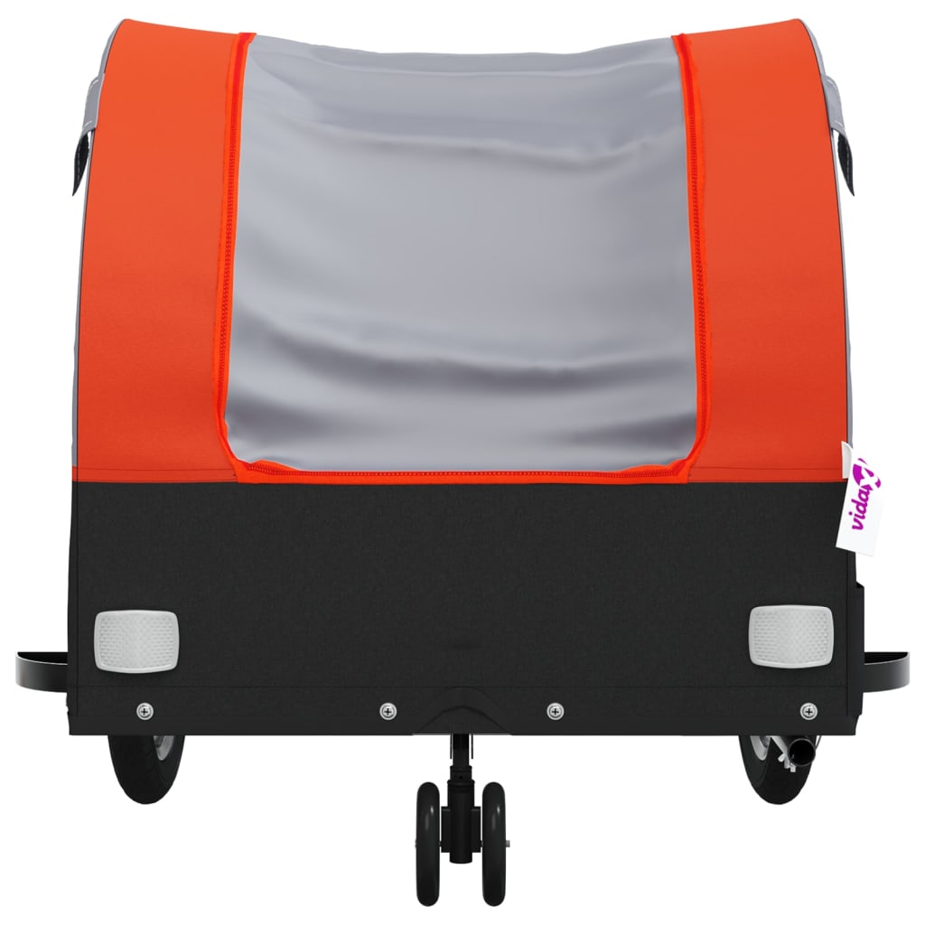 vidaXL Bike Trailer Black and Orange 30 kg Iron 6