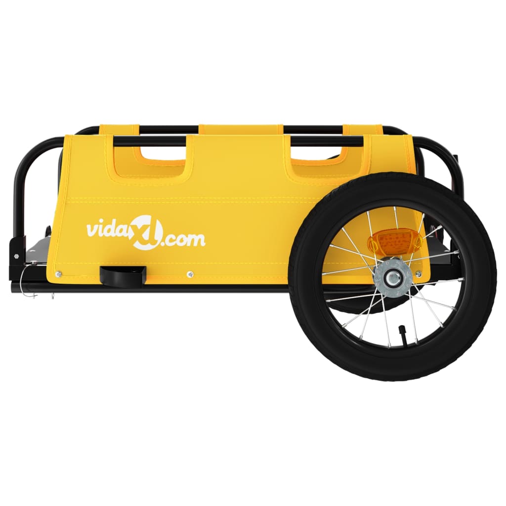 vidaXL Bike Trailer Yellow Oxford Fabric and Iron 6