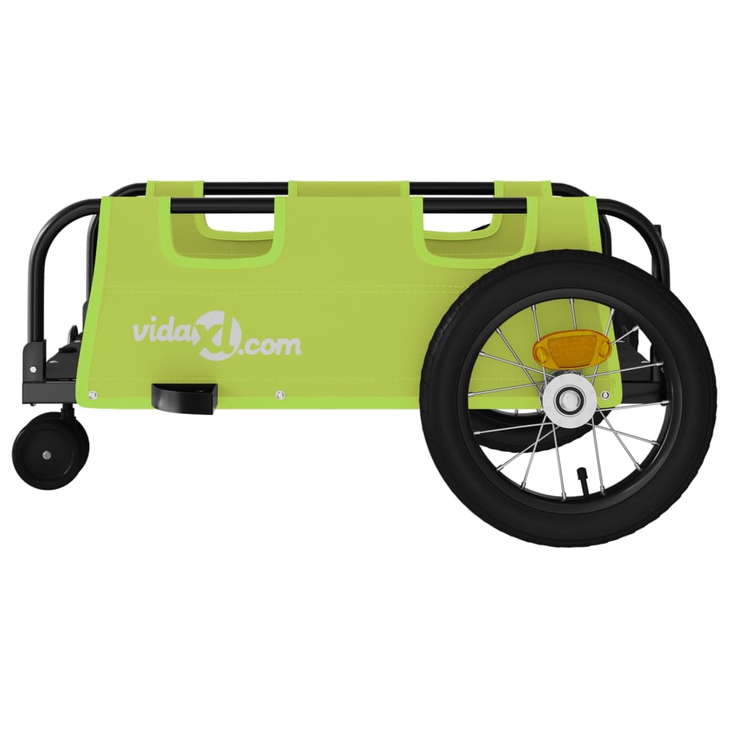 vidaXL Bike Trailer Green Oxford Fabric and Iron 6