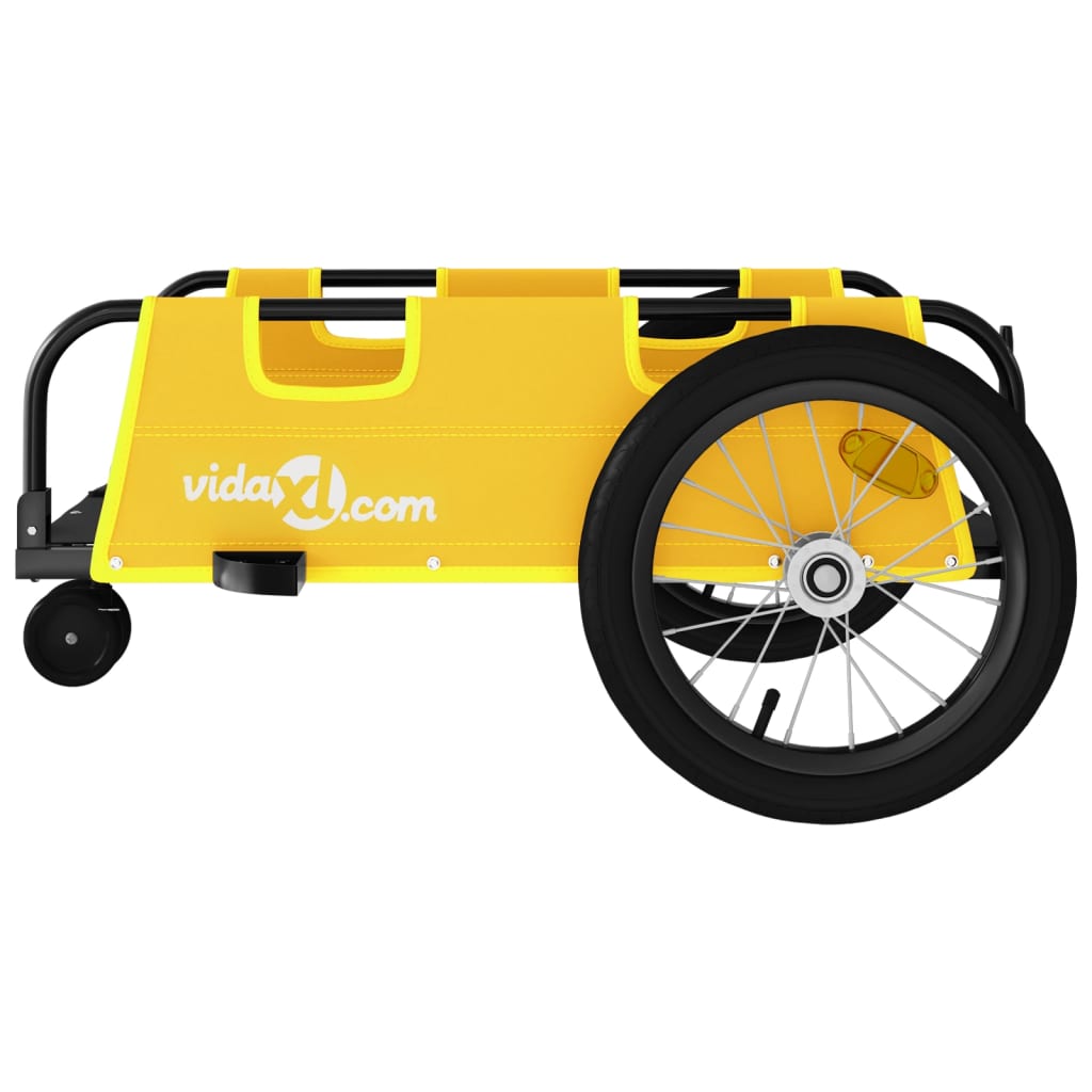 vidaXL Bike Trailer Yellow Oxford Fabric and Iron 6