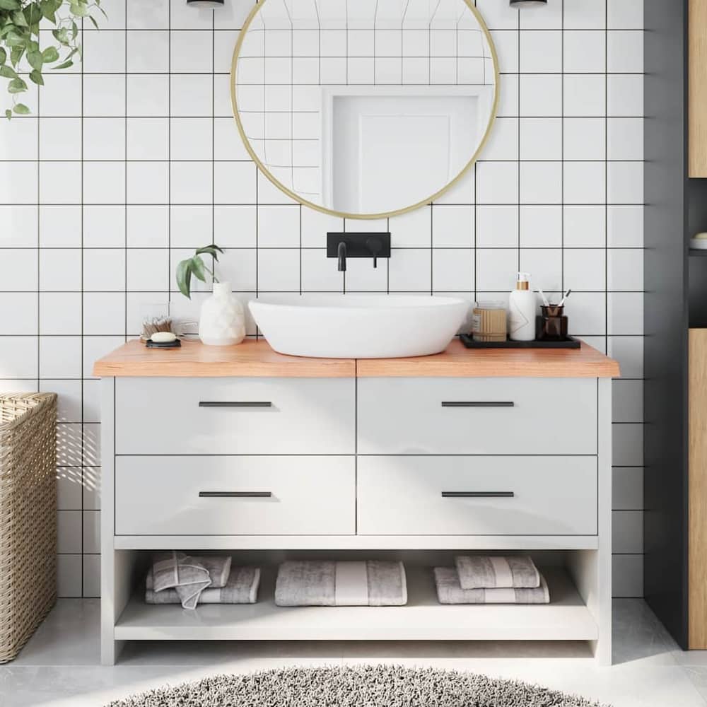 Bathroom Countertop 40x60x(2-4) Solid Wood Light Brown 140 cm