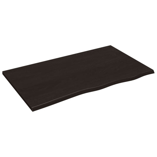 Bathroom Countertop Dark Brown Treated Solid Wood