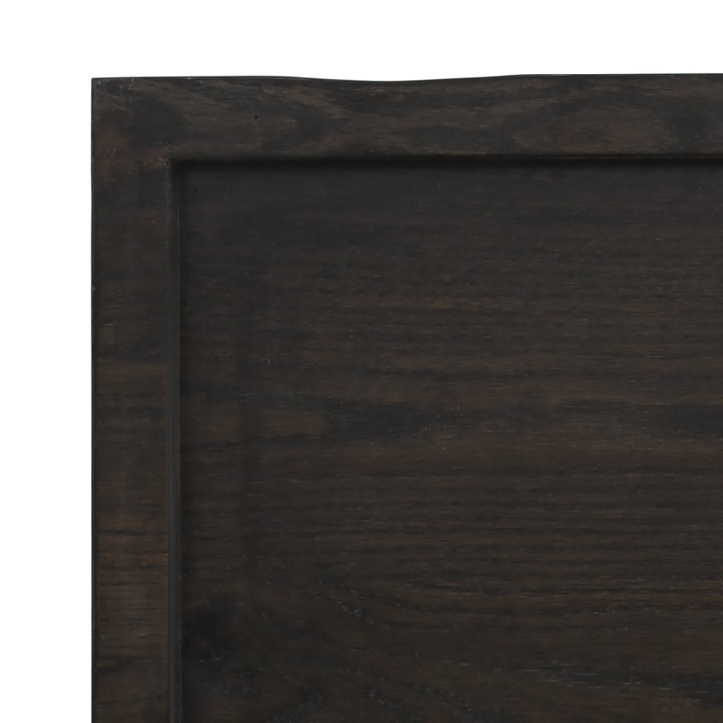 vidaXL Table Top Dark Brown 100x60x(2-4) cm Treated Solid Wood Oak 6