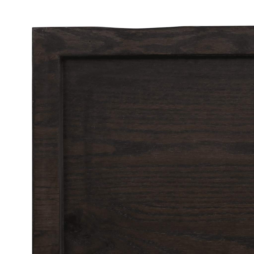 vidaXL Table Top Dark Brown 120x50x(2-4) cm Treated Solid Wood Oak 6