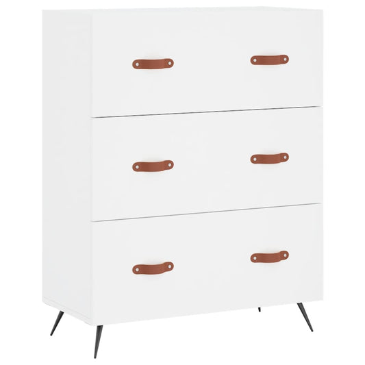 vidaXL Chest of Drawers White 69.5x34x90 cm Engineered Wood 2