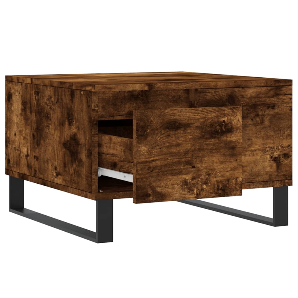 vidaXL Coffee Table Smoked Oak 55x55x36.5 cm Engineered Wood 6