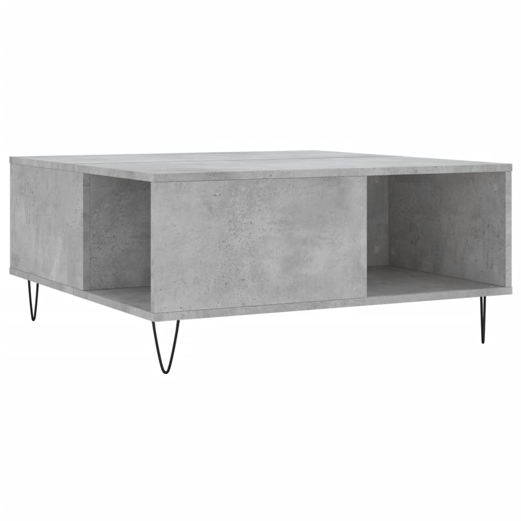 vidaXL Coffee Table Concrete Grey 80x80x36.5 cm Engineered Wood 6