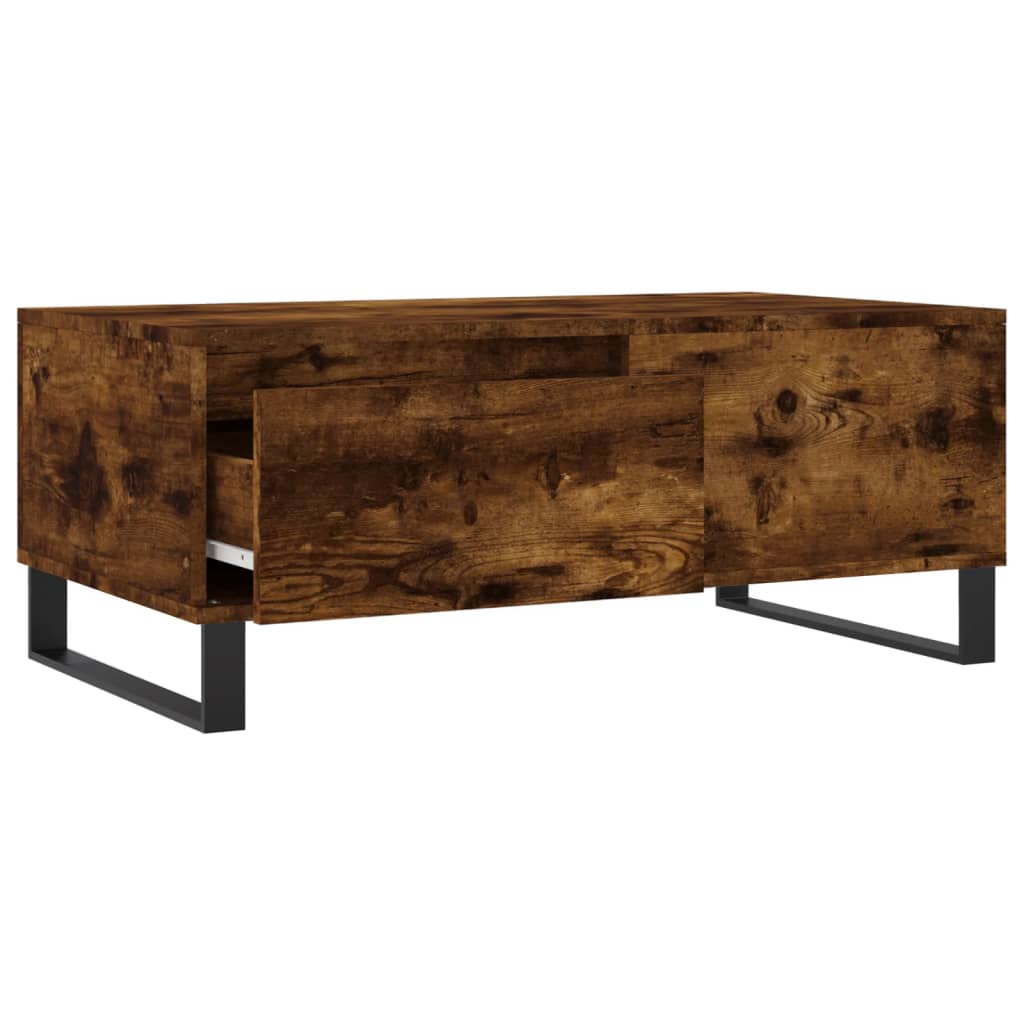 vidaXL Coffee Table Smoked Oak 90x50x36.5 cm Engineered Wood 6
