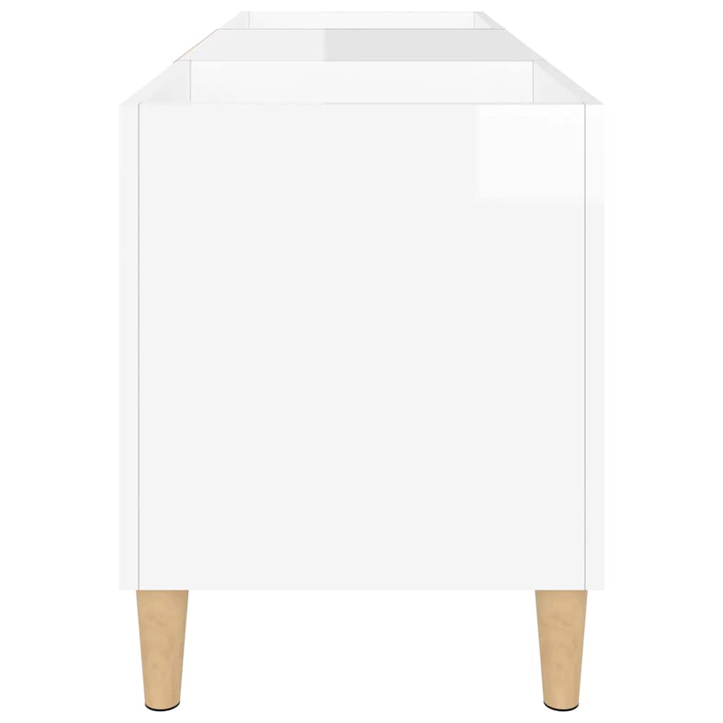 vidaXL Record Cabinet High Gloss White 121x38x48 cm Engineered Wood 6