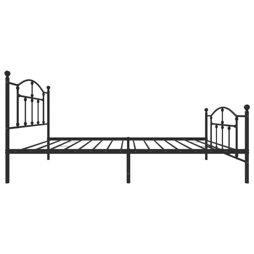 vidaXL Metal Bed Frame without Mattress with Footboard Black 107x203cm 6