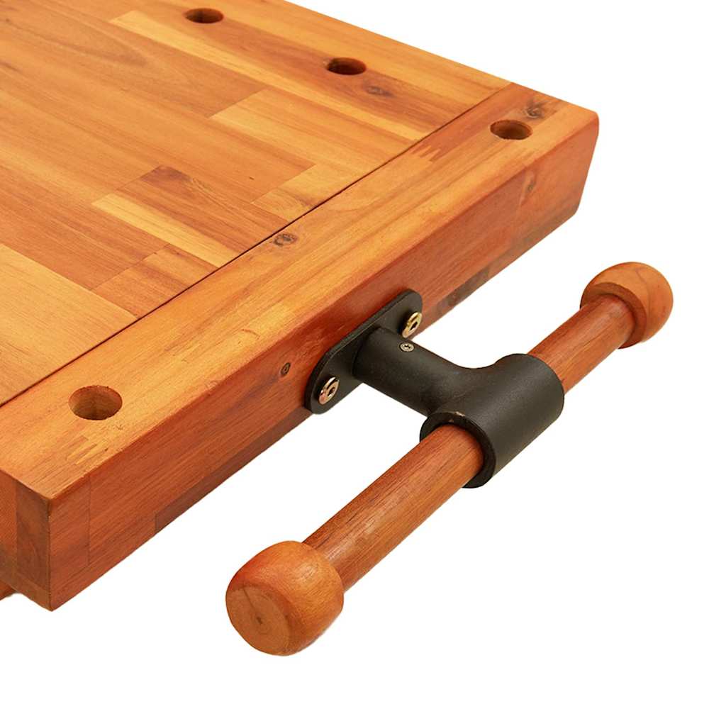 vidaXL Workbench Tabletop with Vice 52x44x9.5 cm Solid Wood Acacia 6