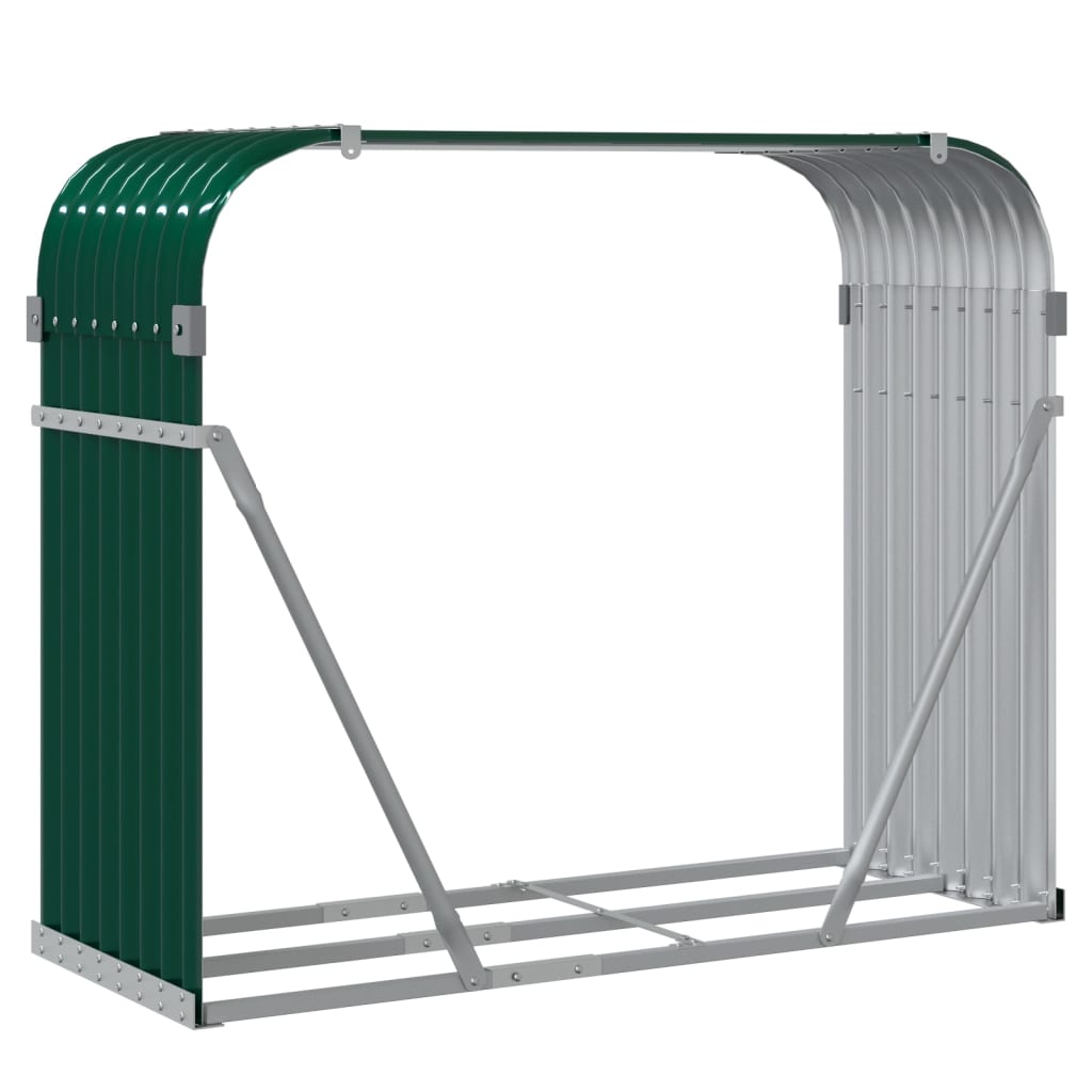 vidaXL Log Holder Green 120x45x100 cm Galvanised Steel 6