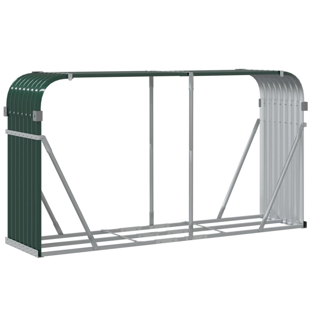 vidaXL Log Holder Green 180x45x100 cm Galvanised Steel 6