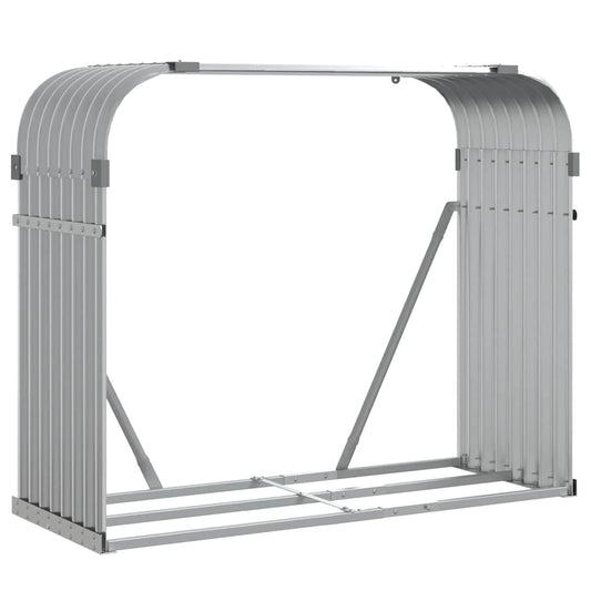 Log Holder Galvanised Steel Light grey 120 cm