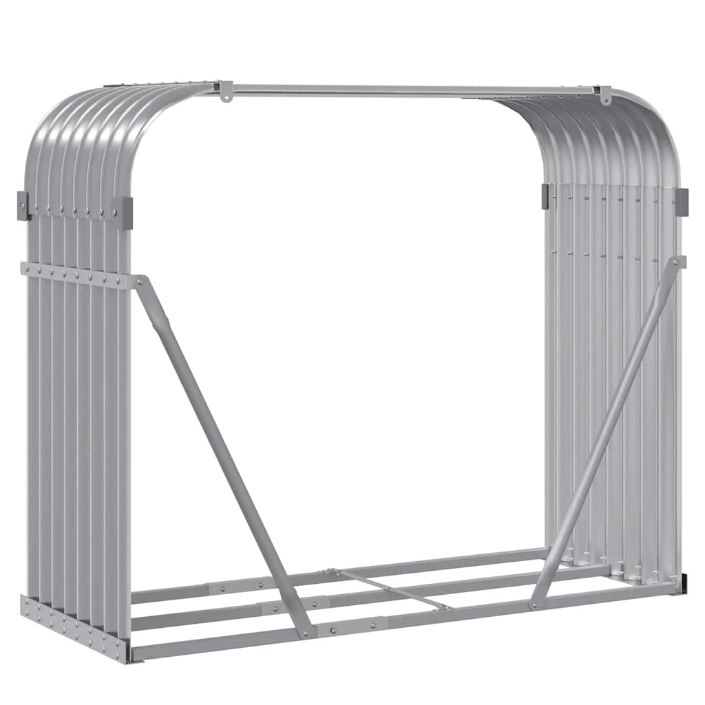 vidaXL Log Holder Light Grey 120x45x100 cm Galvanised Steel 6