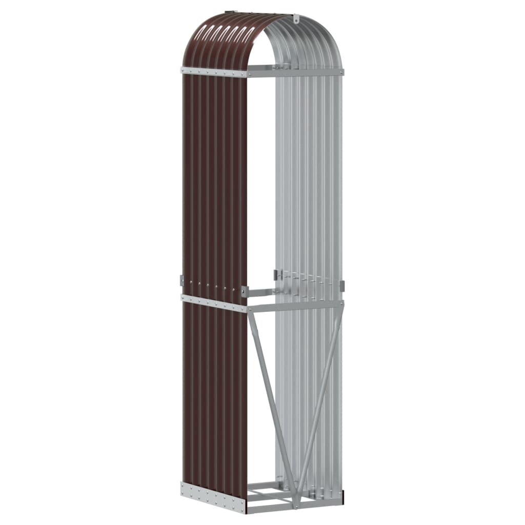 vidaXL Log Holder Brown 40x45x170 cm Galvanised Steel 6
