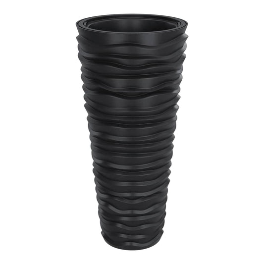 Planter with Removable Inner 18/45 PP Grooved Look Anthracite