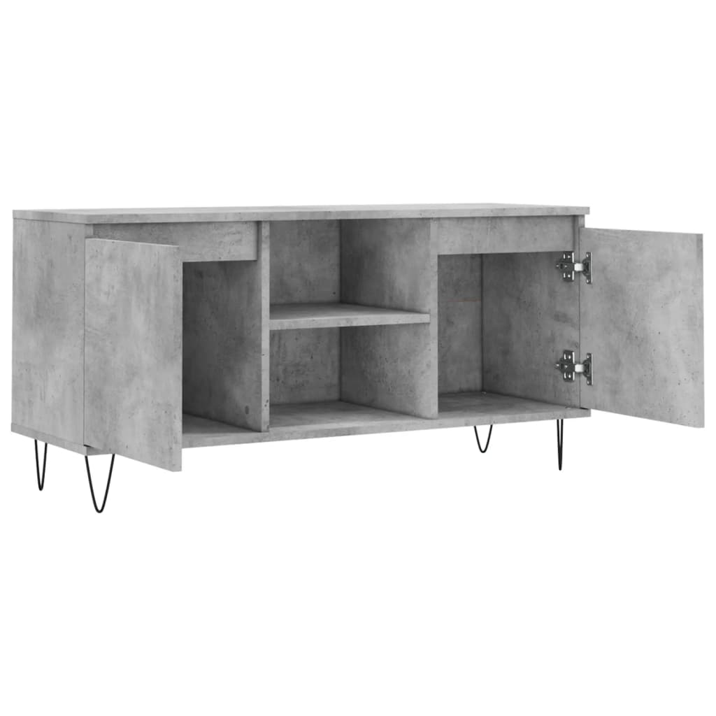 vidaXL TV Cabinet Concrete Grey 104x35x50 cm Engineered Wood 6