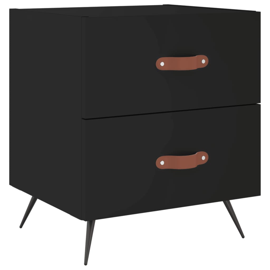 vidaXL Bedside Cabinets 2 pcs Black 40x35x47.5 cm Engineered Wood 6