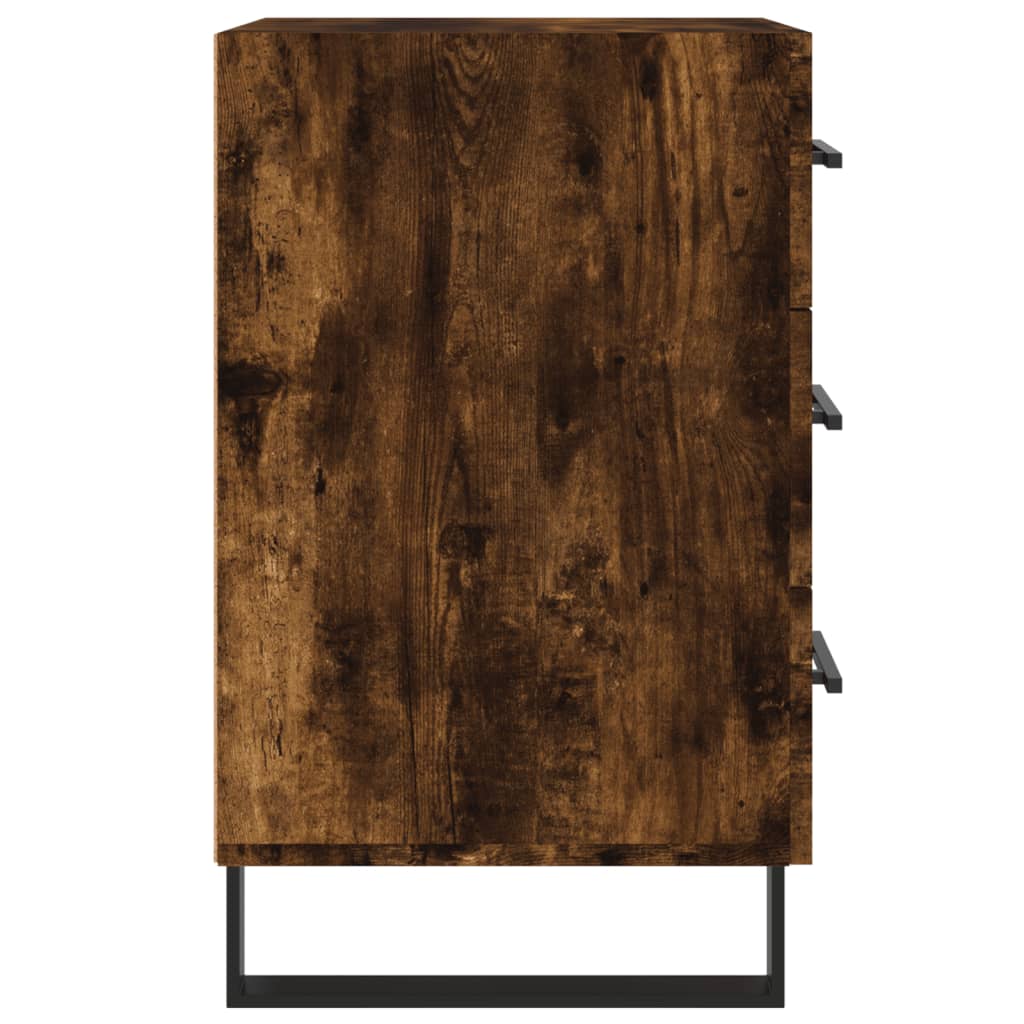 vidaXL Bedside Cabinet Smoked Oak 40x40x66 cm Engineered Wood 6