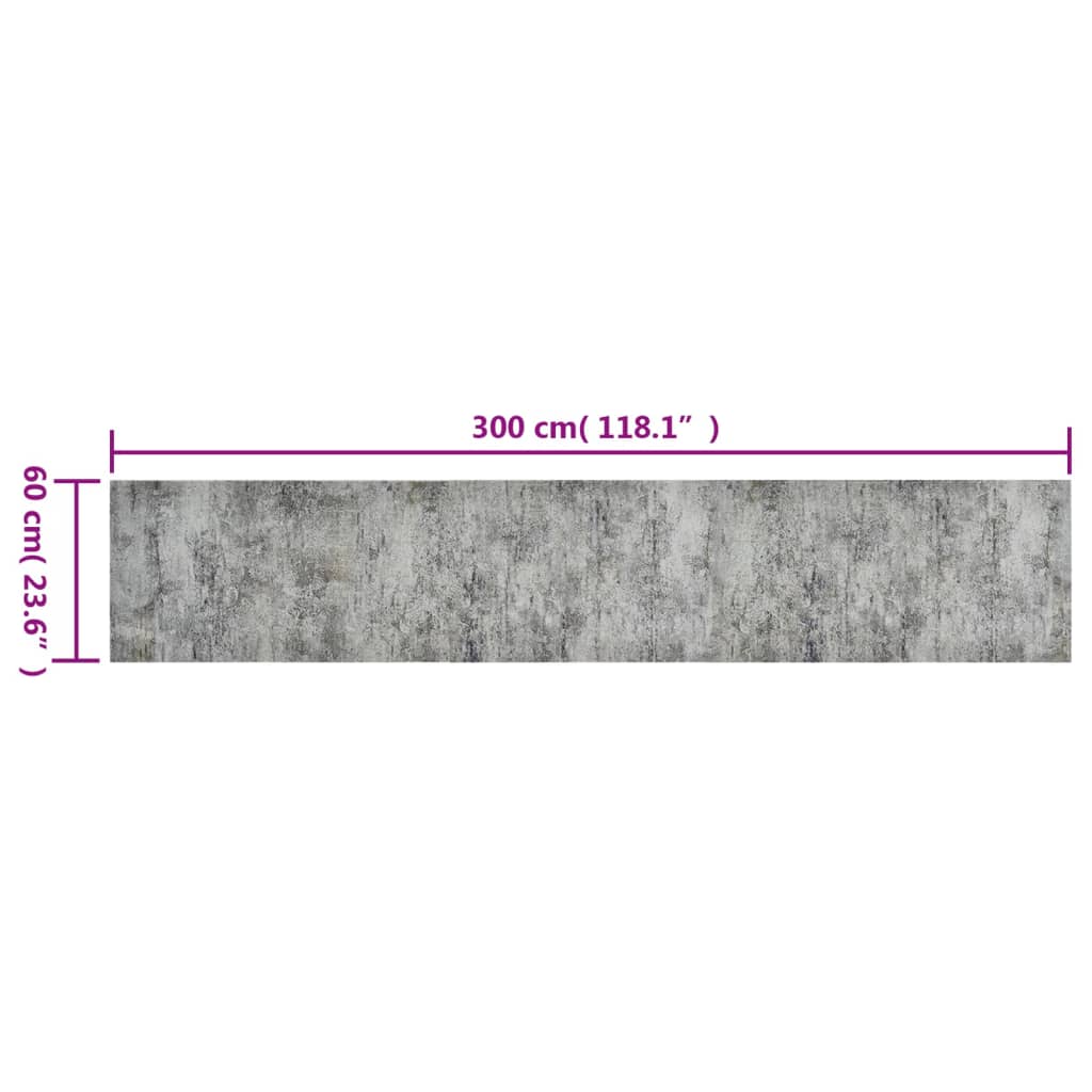 vidaXL Kitchen Rug Washable Beton 60x300 cm Velvet 5