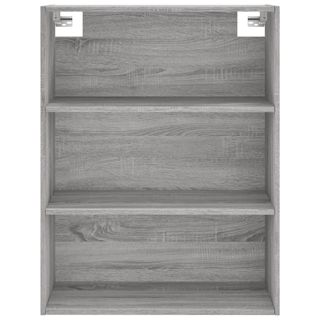 Highboard 69.5x34x180 cm Engineered Wood 1 Glass Door 3 Drawers Grey sonoma