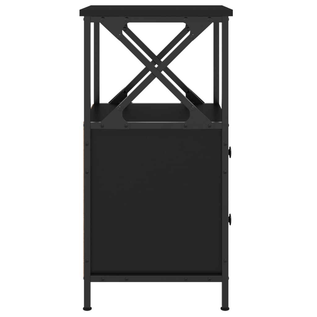 vidaXL Bedside Cabinet Black 34x35,5x70 cm Engineered Wood 6