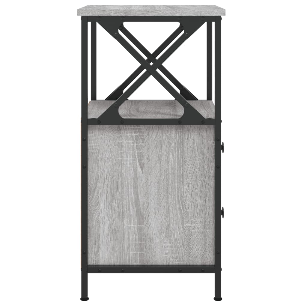 vidaXL Bedside Cabinet Grey Sonoma 34x35,5x70 cm Engineered Wood 6