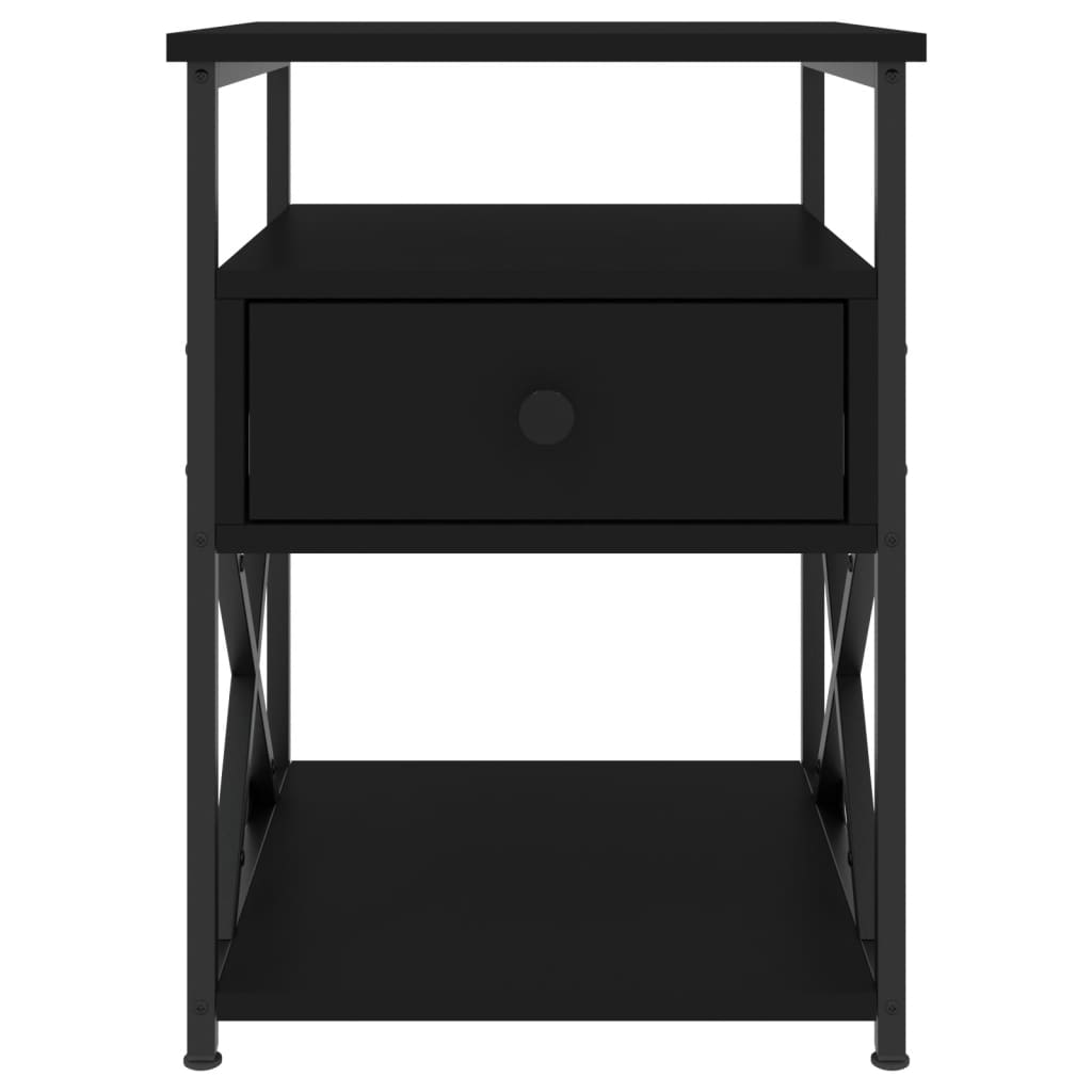 vidaXL Bedside Cabinets 2 pcs Black 40x42x55 cm Engineered Wood 6